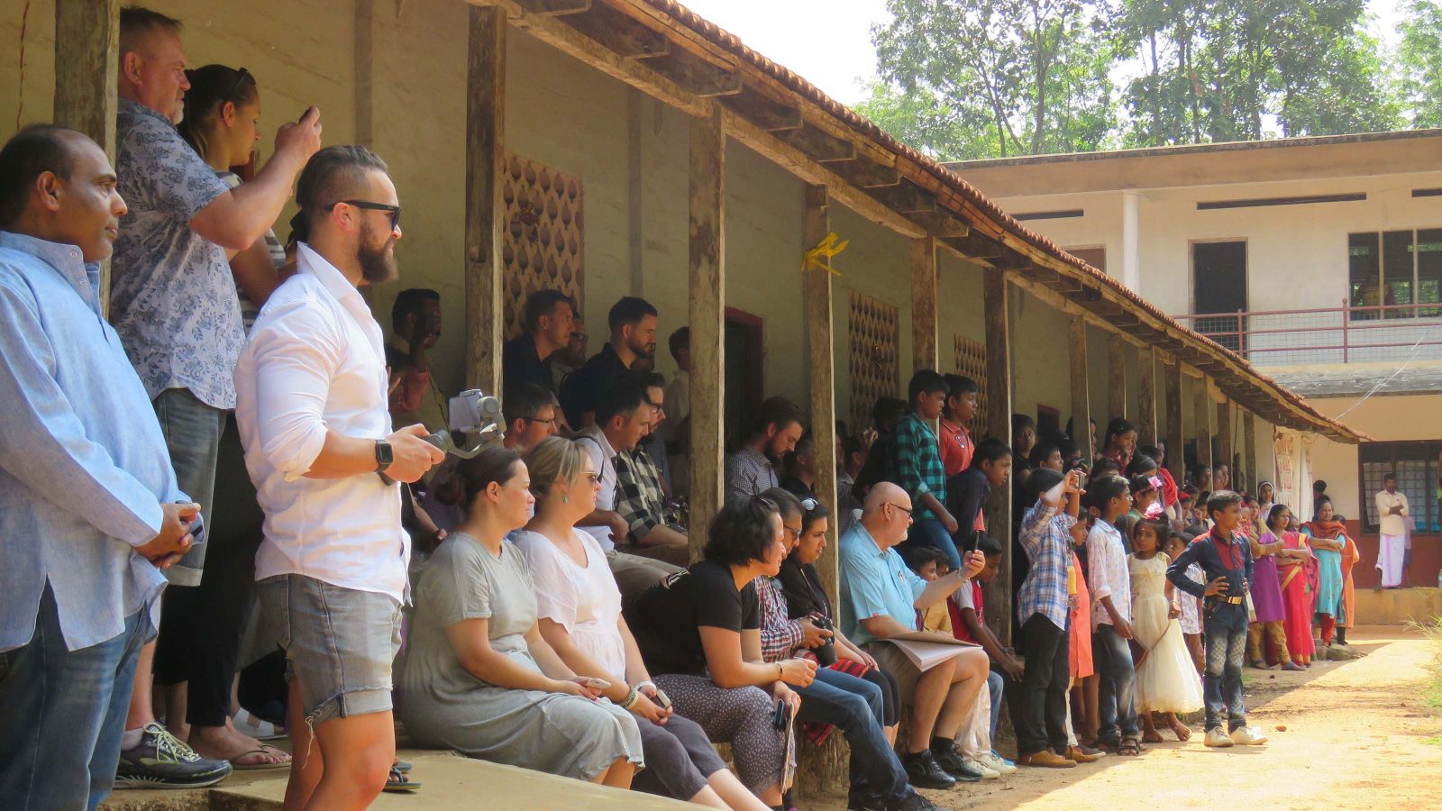Participants in the 2019 MBA Trip to India visiting a village