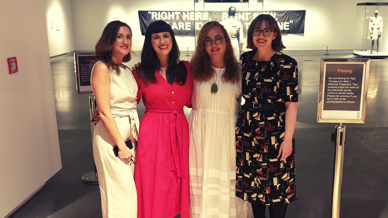 four women standing in a line ready for the final video shoot