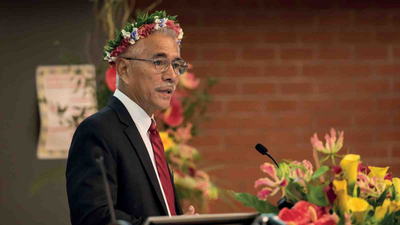 Kirbati's President Anote Tong presents at Victoria's Pacific Climate Change Conference