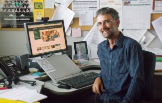 APO NZ content editor Phillip Worthington in his office