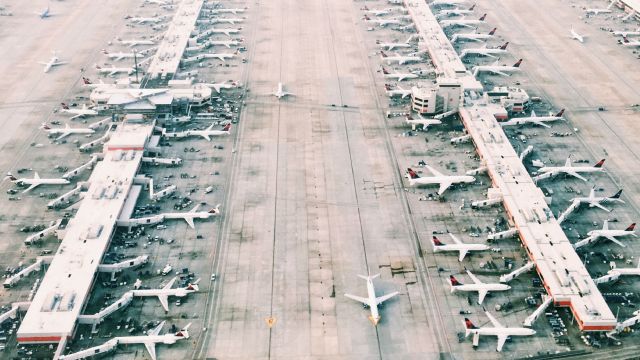 planes parked at airport