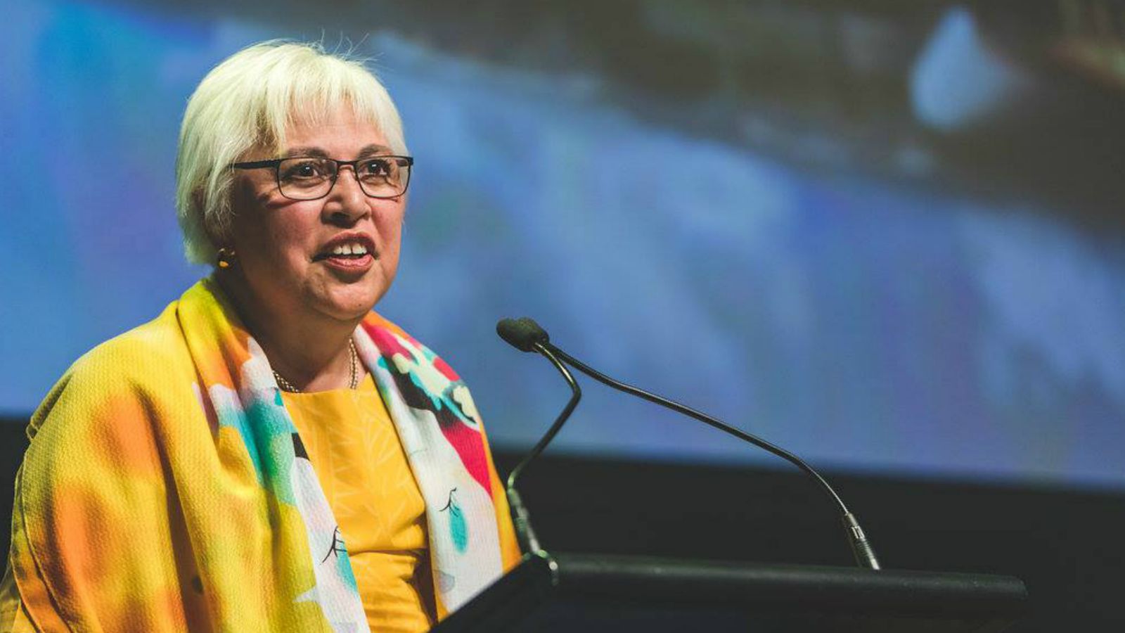 Luamanuvao Dame Winnie Laban receiving the Dominion Post Tribute to a Wellington Icon award | photo credit Wellington Gold Awards.