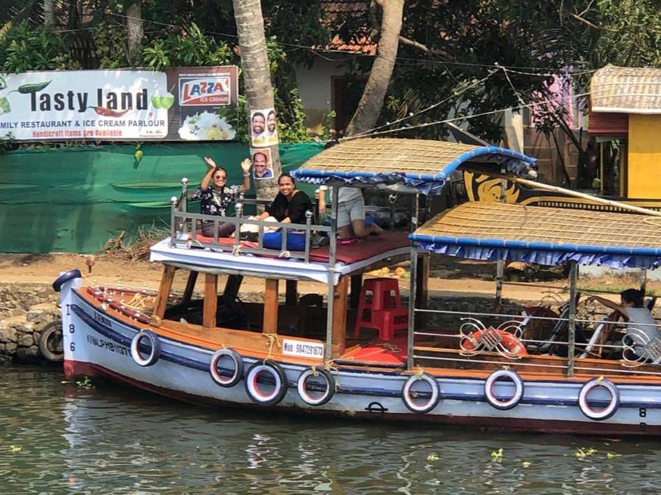 Boat on the canals of Alleppey, india