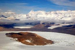 Royal Society Range, Transantarctic Mountains; Koettlitz Glacier and Heald Island in foreground c. Nick Golledge 2011-2012