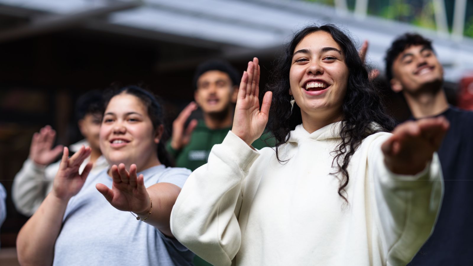 Students performing kapa haka