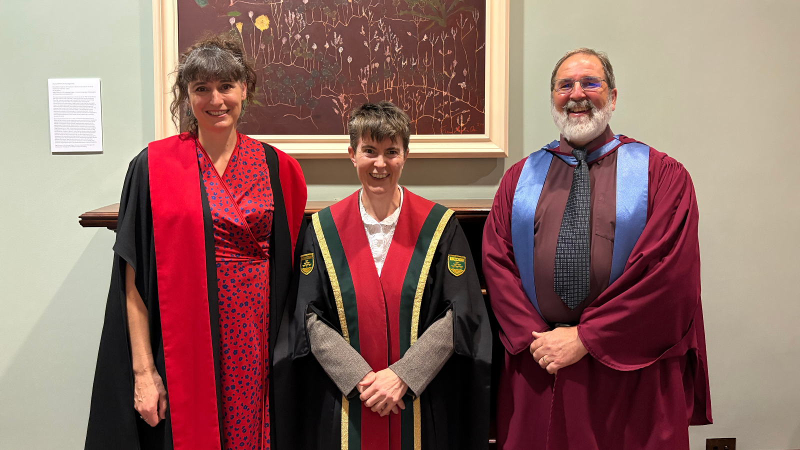Professor Bridget Stocker, Vice-Chancellor Bryony James, and Professor Paul Teesdale-Spittle
