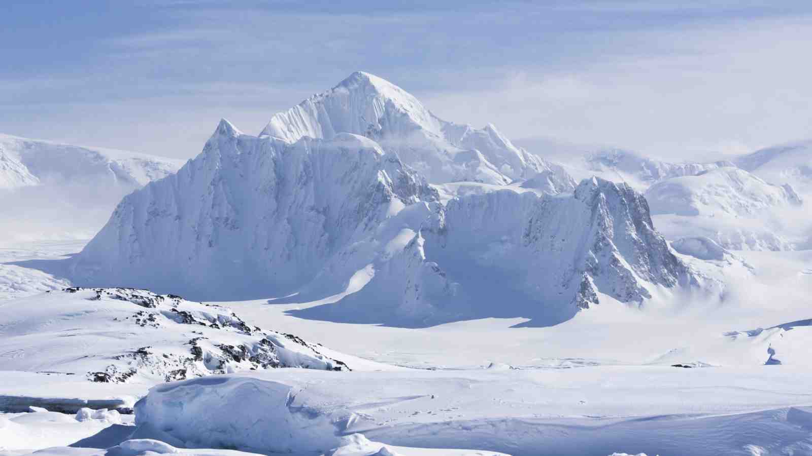 Snow covered mountain in Antartica