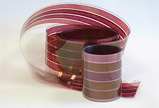 A rolled up plastic solar cell