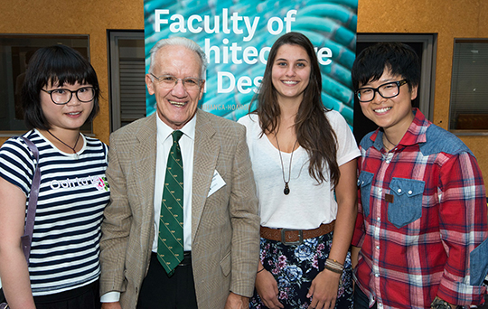 Professor George Baird and students