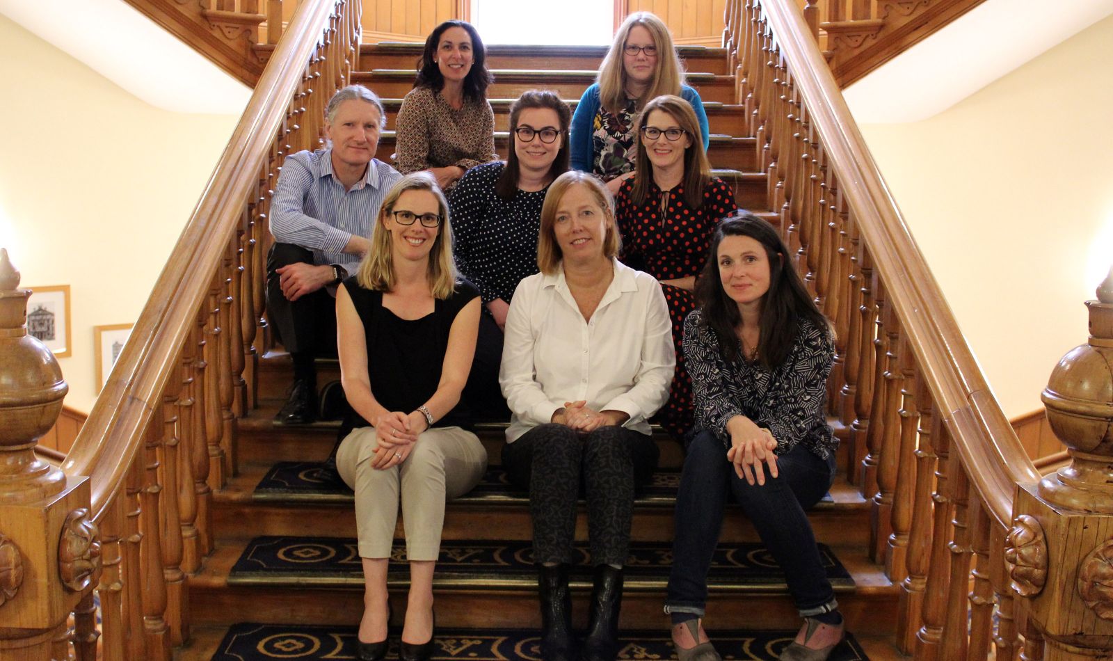 The Law School's Student Academic Services team – Pictured L-R: Back row: Lisa McCarthy, Josie Henning. Middle row: Jonathan Dempsey, Emily Fau-Goodwin, Kylie Hooper. Front row: Lucy Keyzers, Leigh Torode, Eleonora Bello.