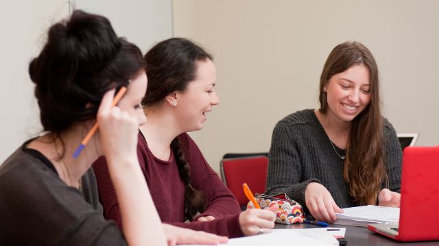 A group of students working together