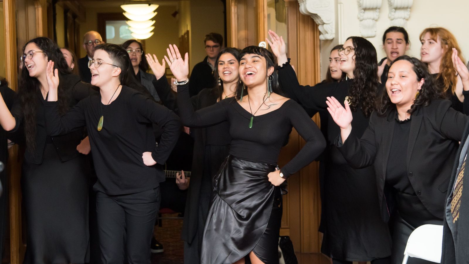 Waiata by Ngā Rangahautira with Ngāi Tauira.