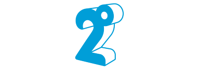 Blue logo of 2degrees
