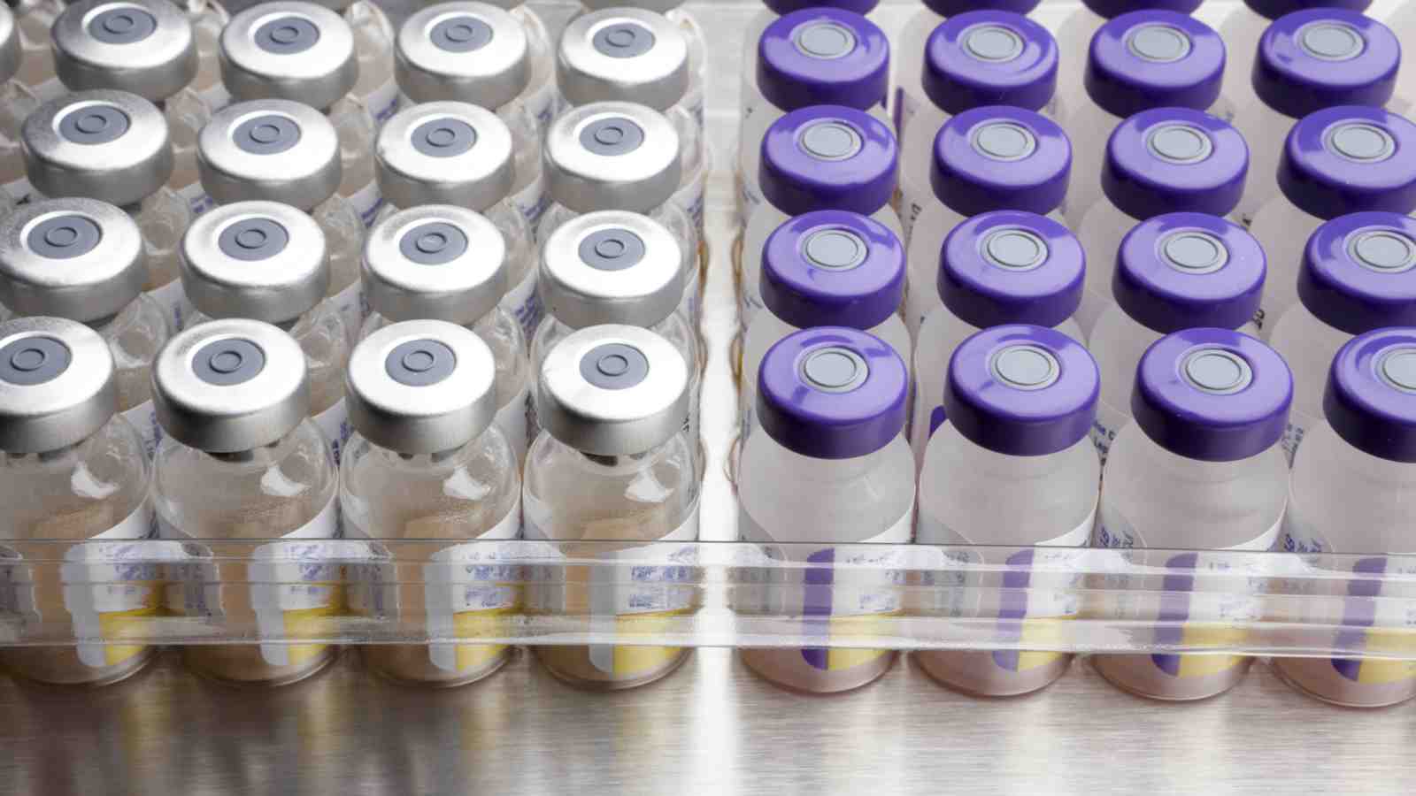 Vials of vaccinations in a laboratory.
