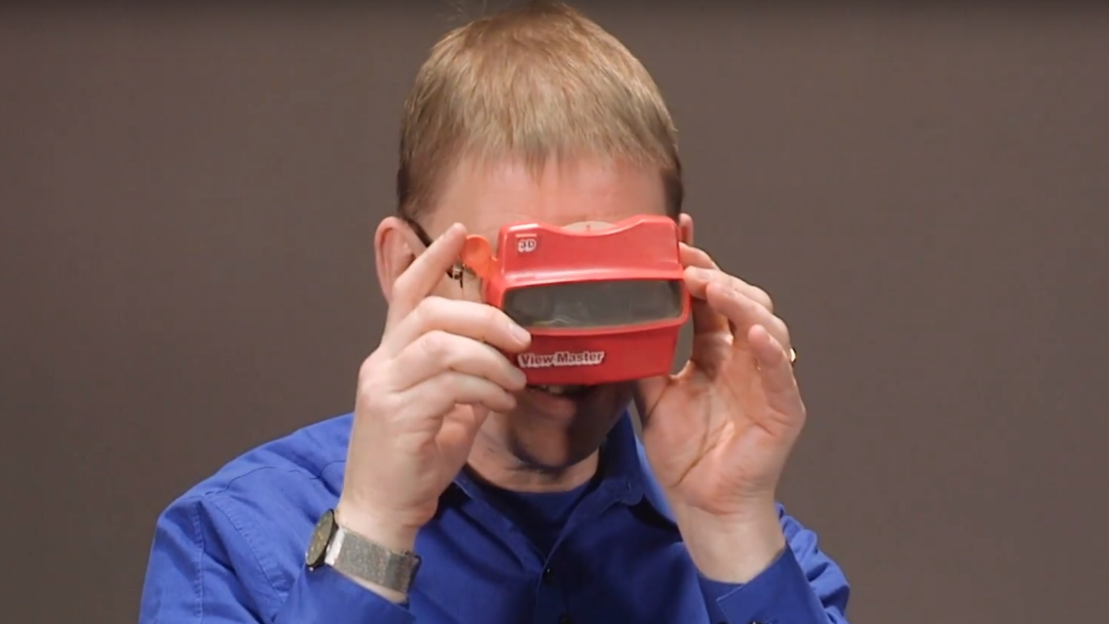 Neil Dodgson using a red View-Master