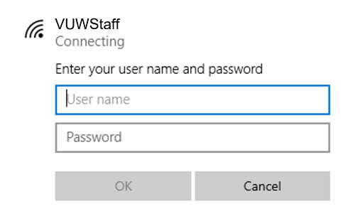 Username and password screen on Microsoft device.