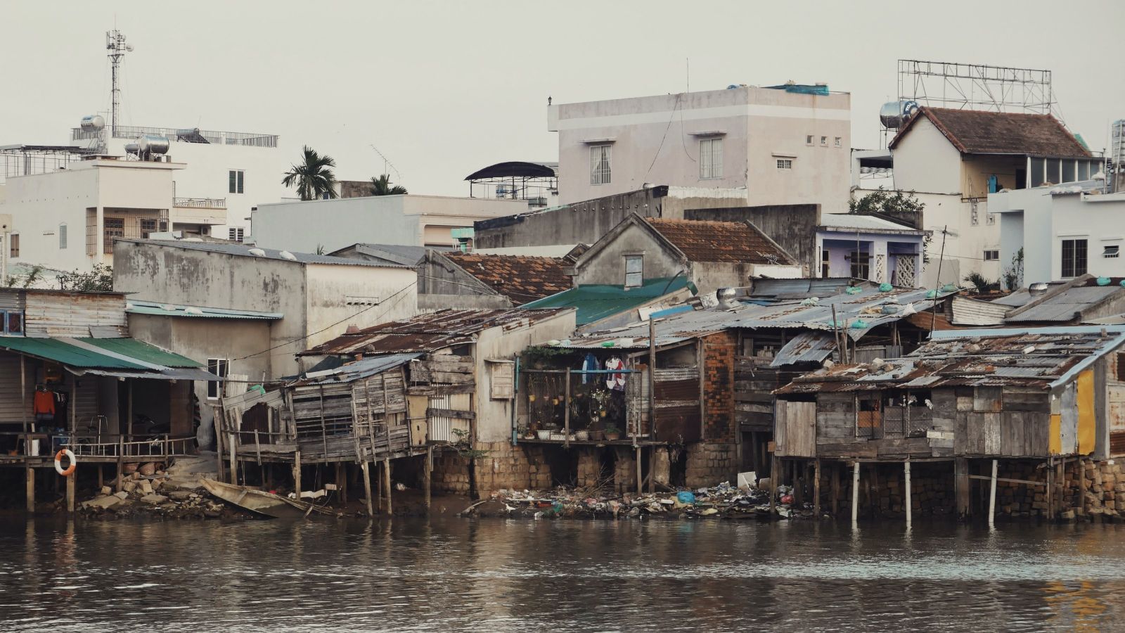 Run-down part of city in Vietnam at risk of rising sea level