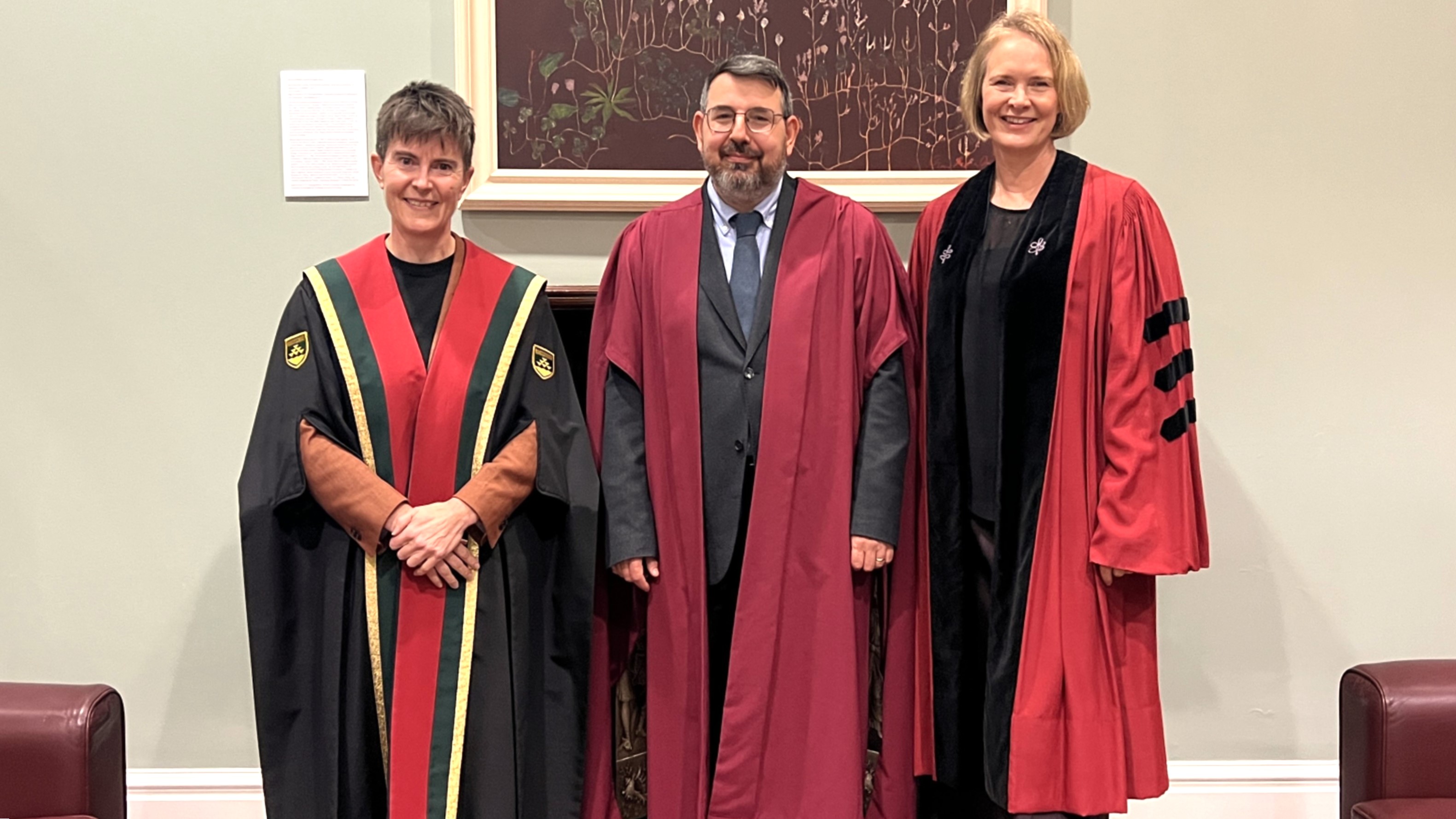 Professor Giacomo Lichtner with the Vice-Chancellor and Professor Sally Hill