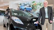 Doug Clover with electric car