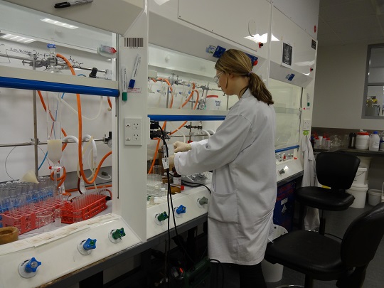 Amira Brackovic works on the synthesis of bioactive natural product peloruside A