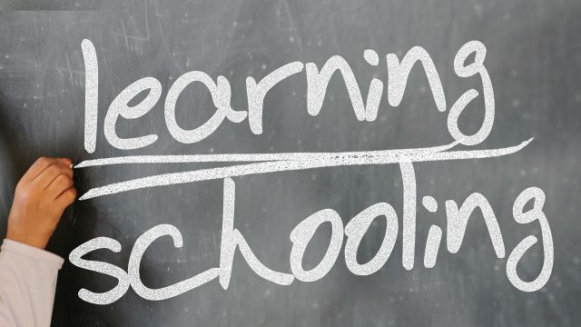 Blackboard that reads learning, schooling.