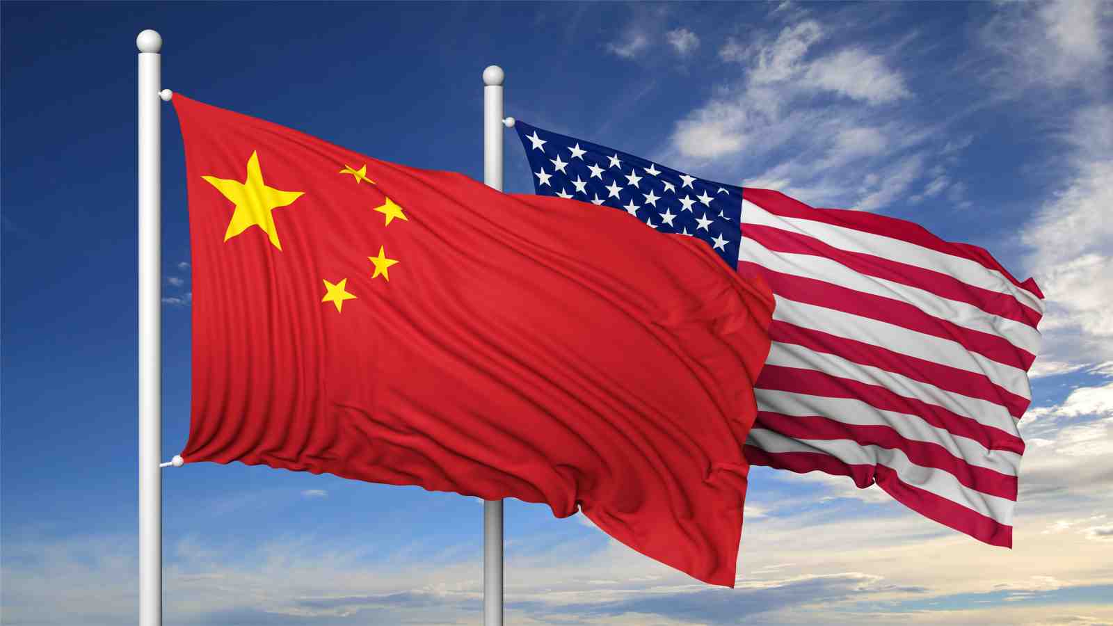 The Chinese and United States flag