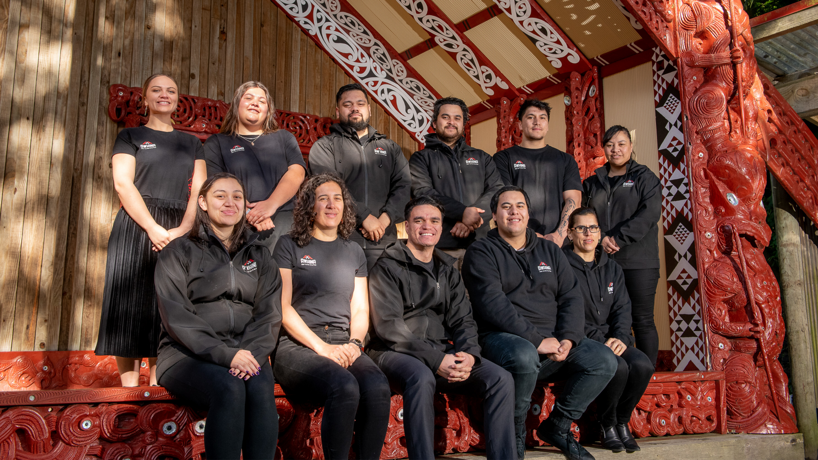 Awhina team in front of Te Herenga Waka Mara