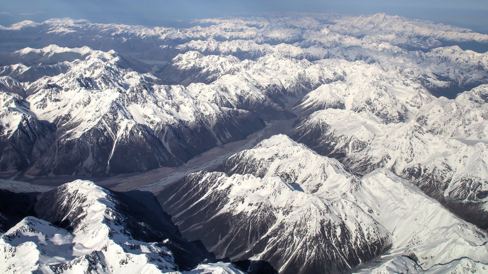 Southern alps from above, south island, NZ