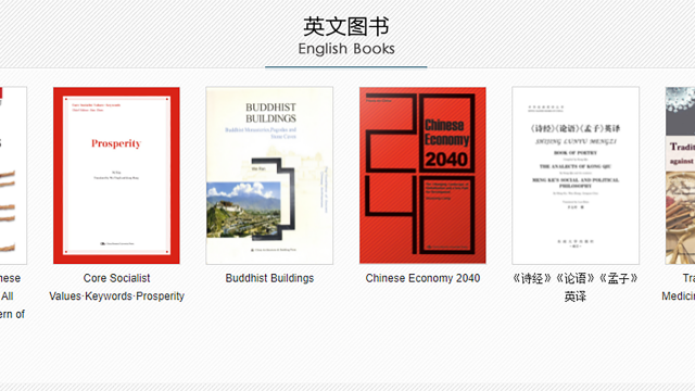 Screenshot showing sample English books on CNKI database