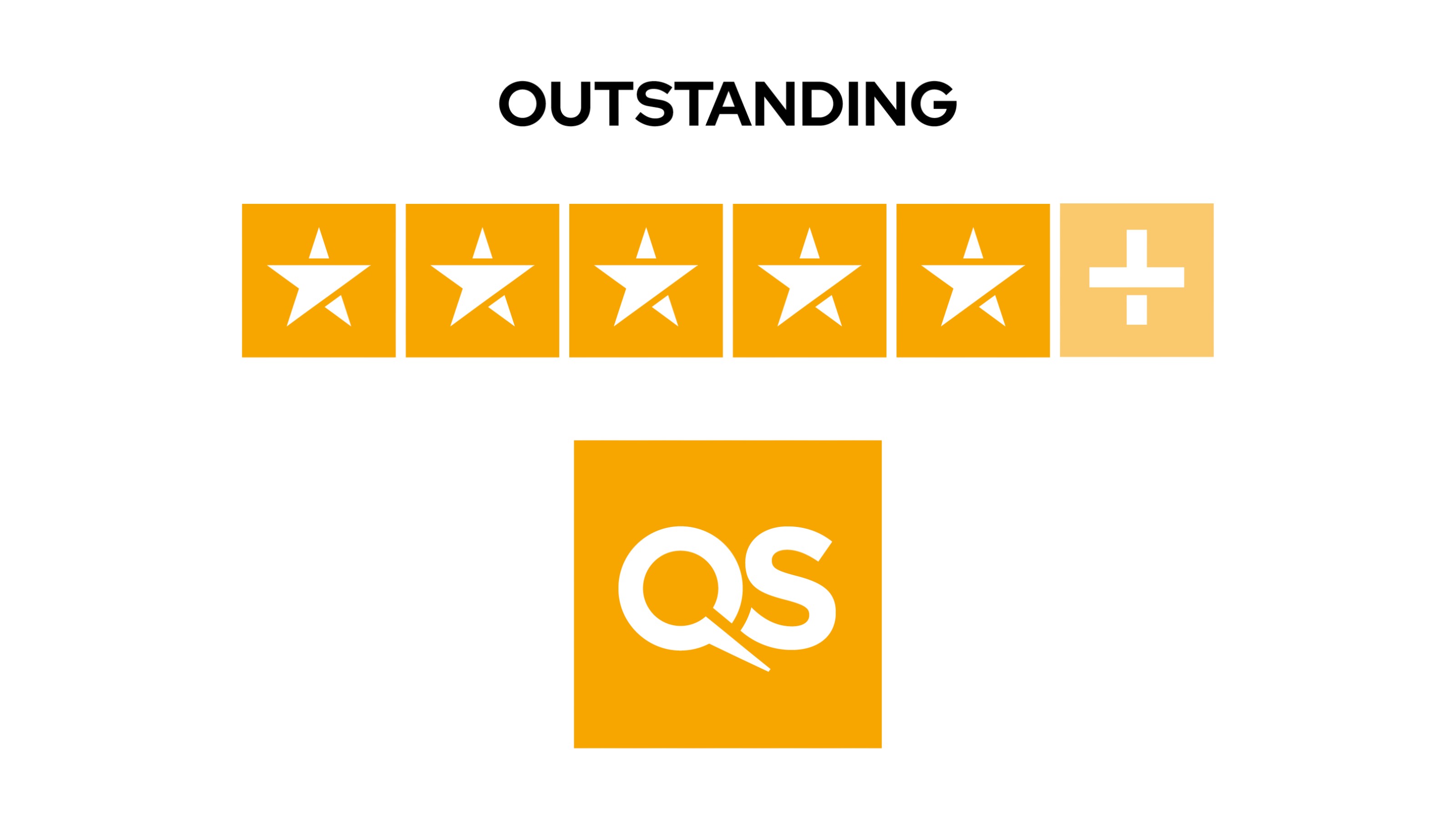 QS logo with five stars and the word outstanding