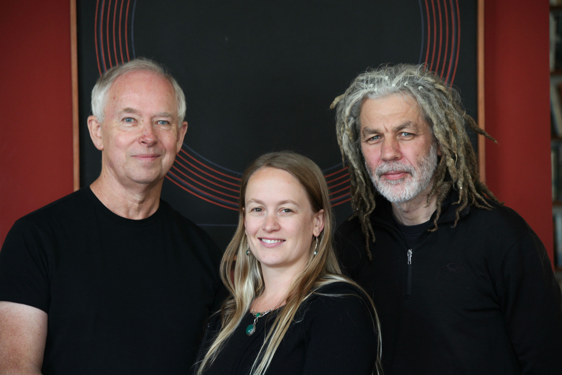 Poet Bill Manhire, vocalist Hannah Griffin and composer Norman Meehan