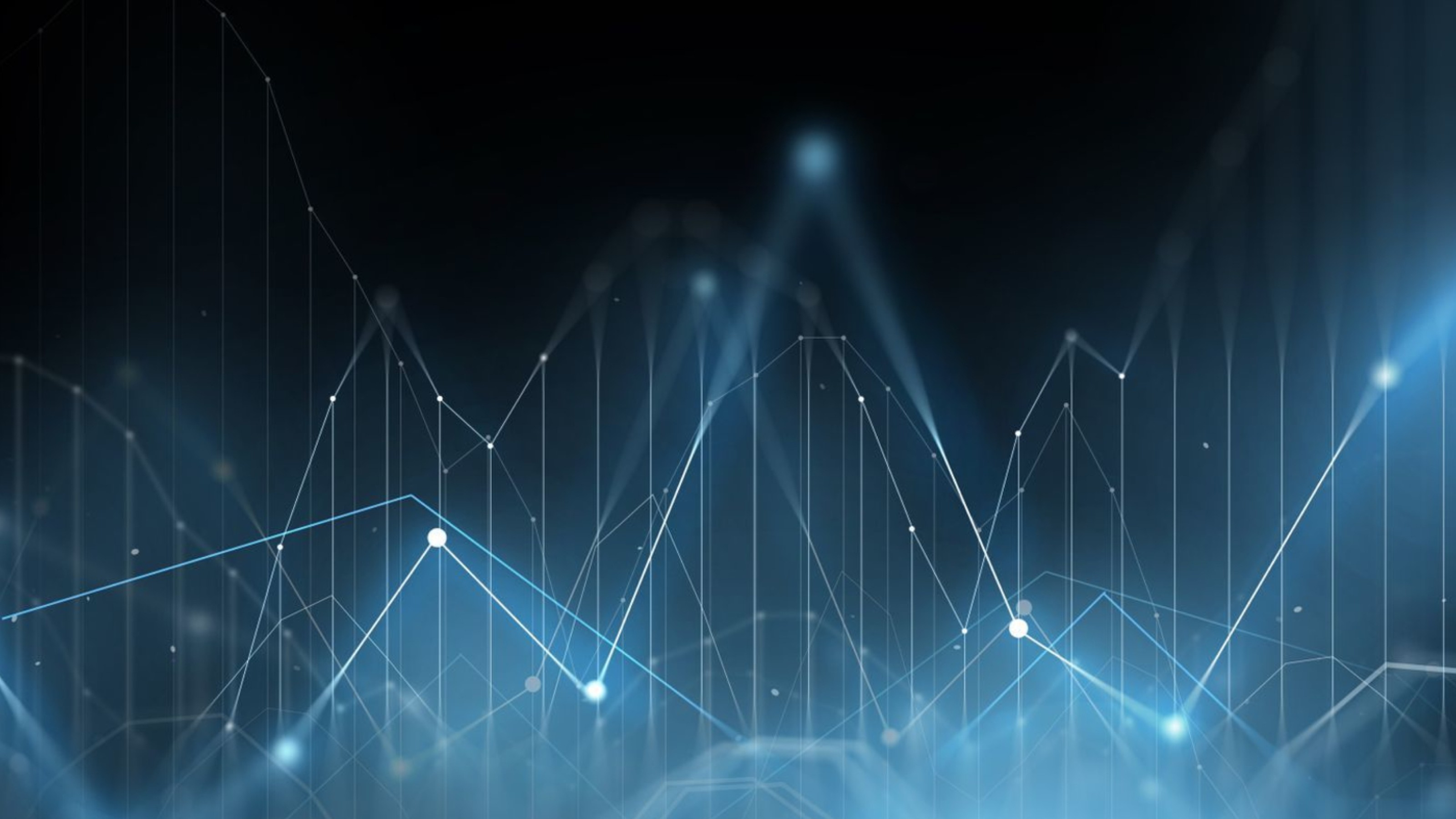 Abstract CG image of graph lines on dark blue background