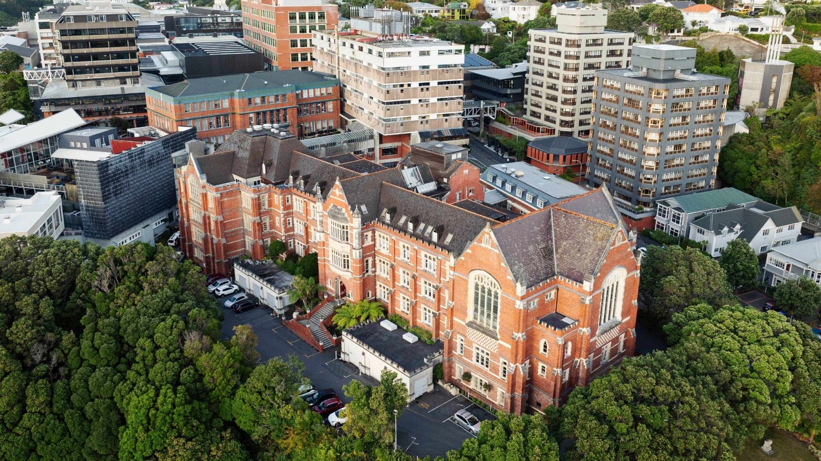 An aerial view of Kelburn campus
