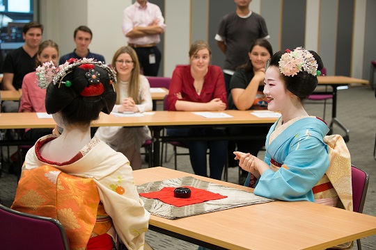 Maiko with students