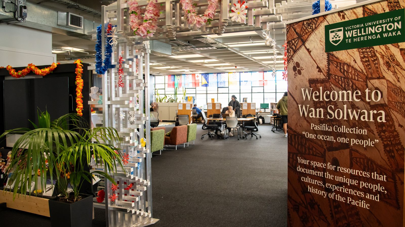 Entrance to Wan Solwara Pacific space in the University library