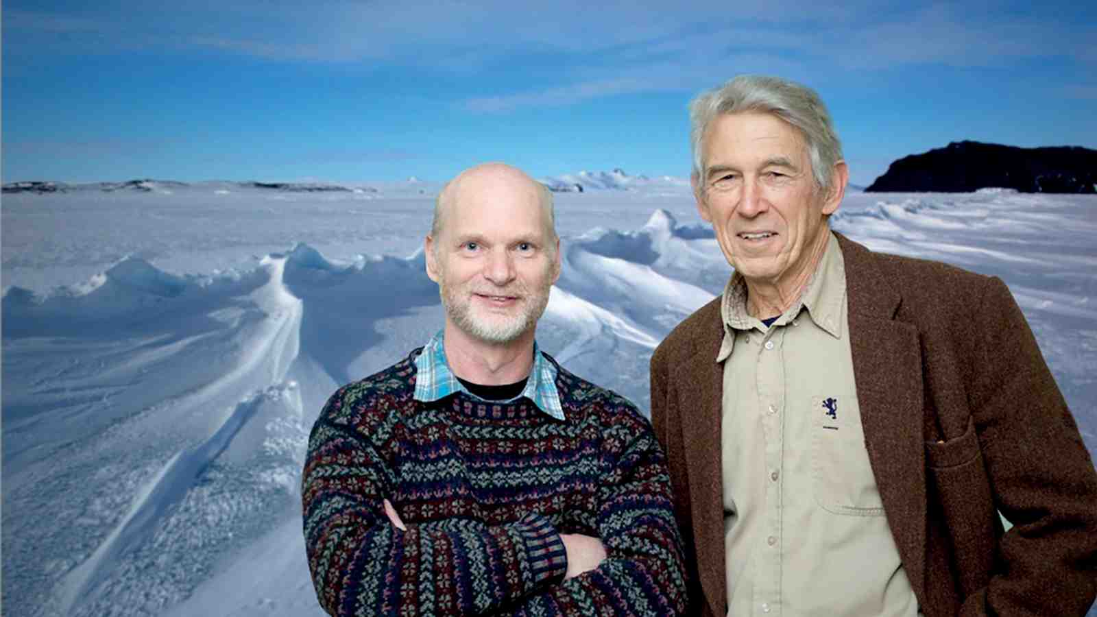 From left associate professor Simon Lamb and Emeritus Professor Peter Barrett of the Antarctic Research Centre.