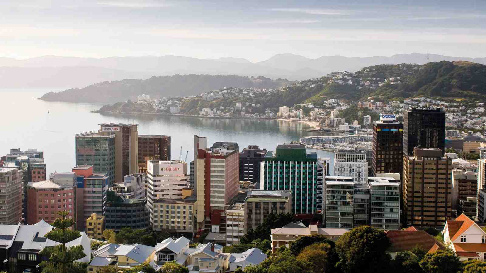 Aerial shot of Wellington CBD