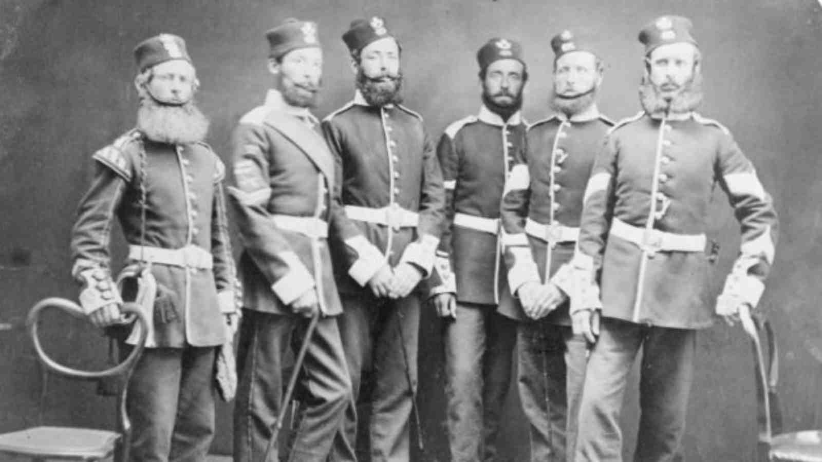 Six soldiers Soldiers of the Light Infantry Company, 65th Regiment 