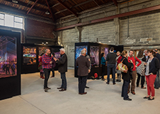 People gathered at the exhibition