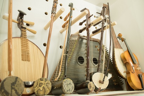 An image of various stringed instruments.