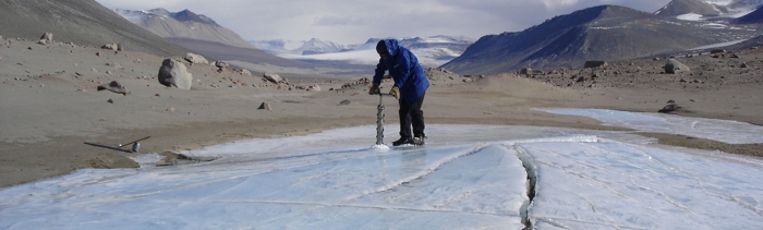 Coring ancient ice, Dry Valleys, Antarctica
