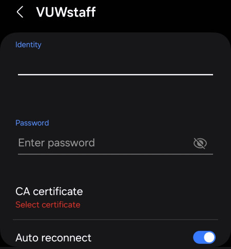 A screenshot showing the Android login screen