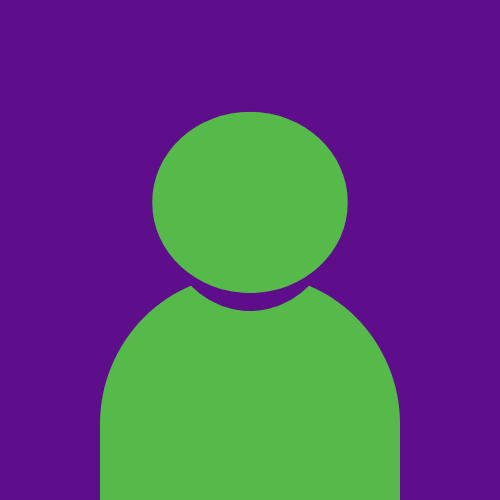 Profie icon coloured green with purple background.