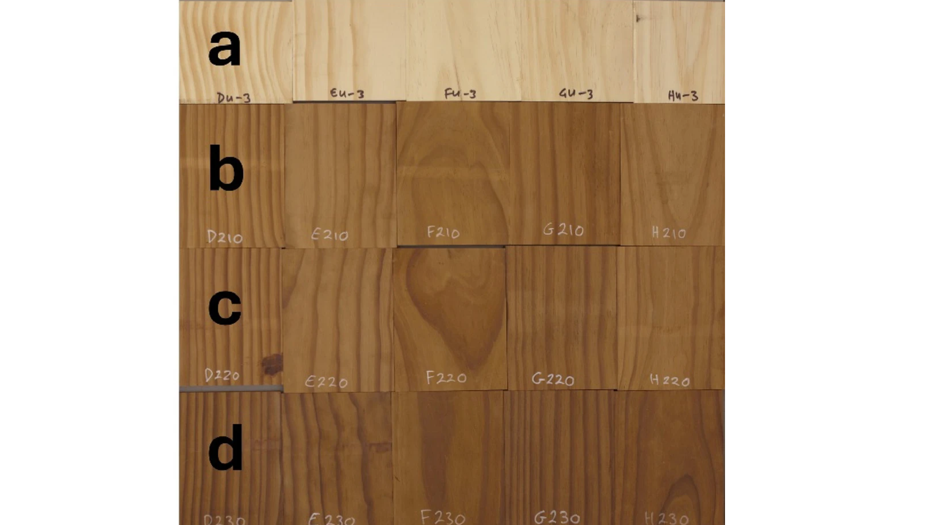 Radiata pine samples