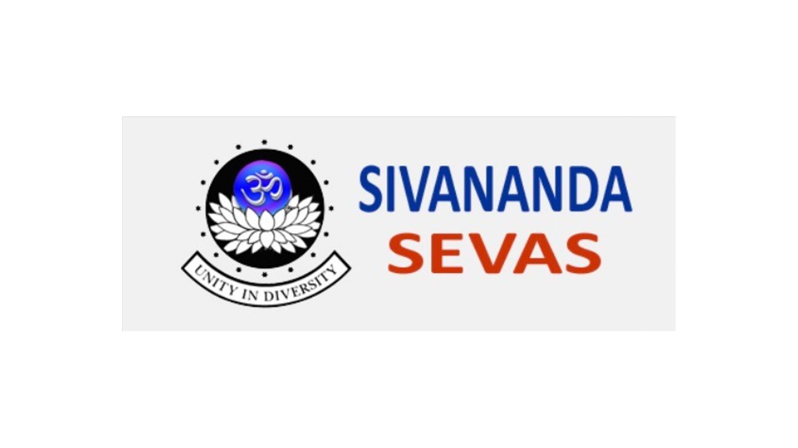 Sivananda Sevas Yoga logo with the words unity in diversity