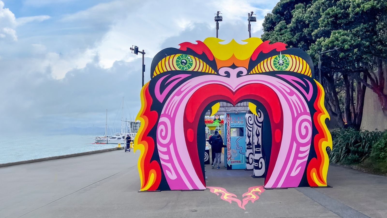 colourful taniwha sculpture wellington waterfront