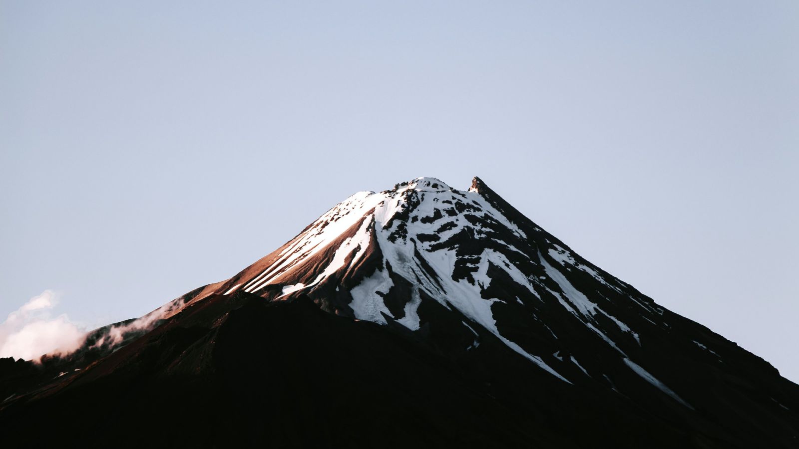 Mount Taranaki with a dusting of snow