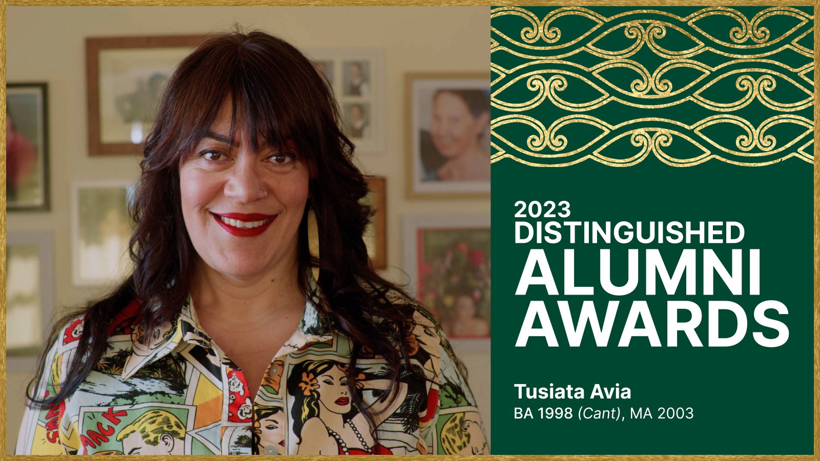 2023 Distinguished Alumni Award winner, Tusiata Avia