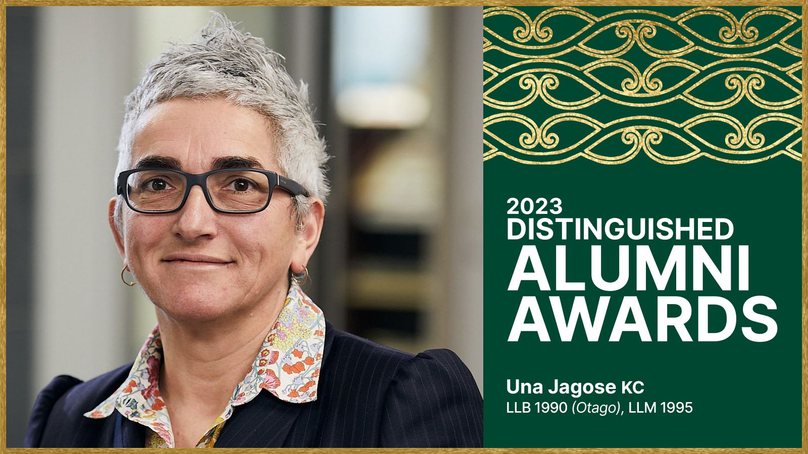 2023 Distinguished Alumni Award winner, Una Jagose