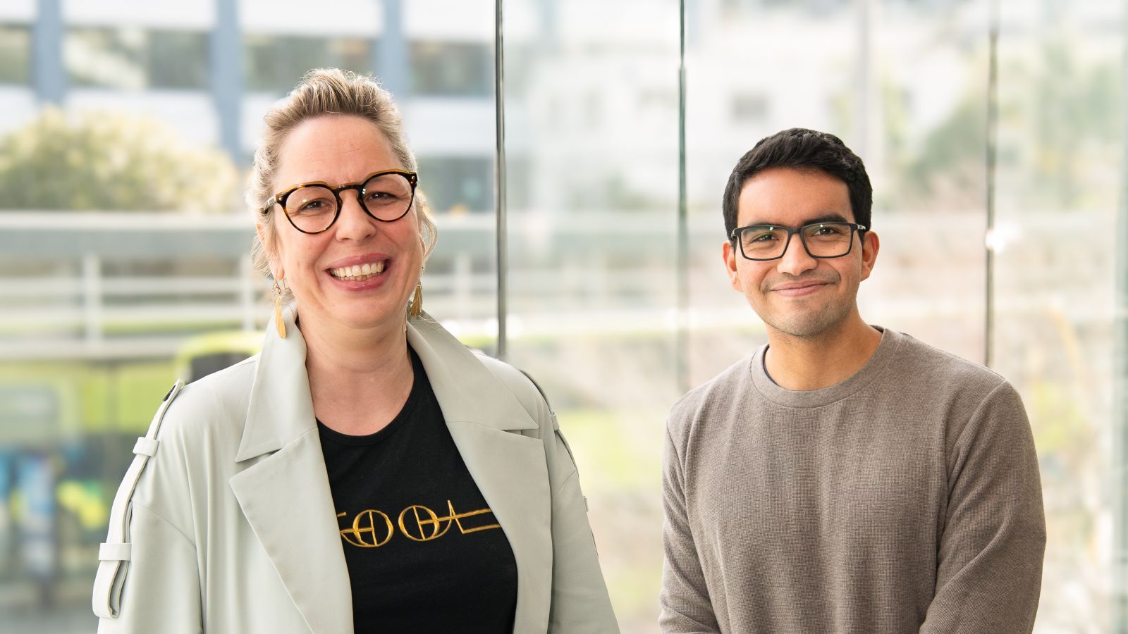 two people, one female, one male